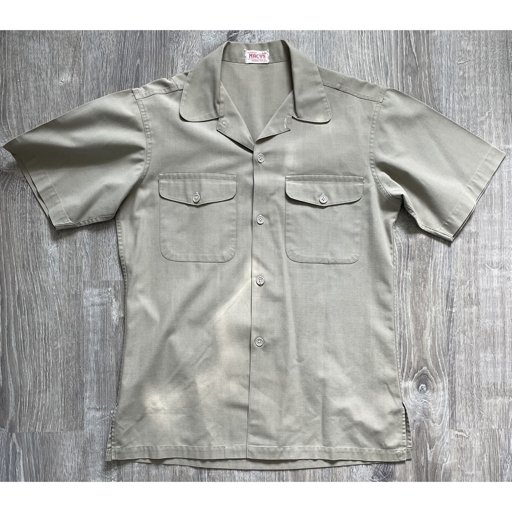 Macys G18 Phahdlydthin Rd Bangkok Thailand Military Button Down Men's Shirt Vntg